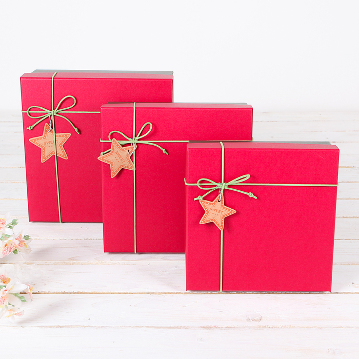 Набор коробок 3в1 "Классика", 24 х 24 х 11 - 20 х 20 х 7 см МИКС