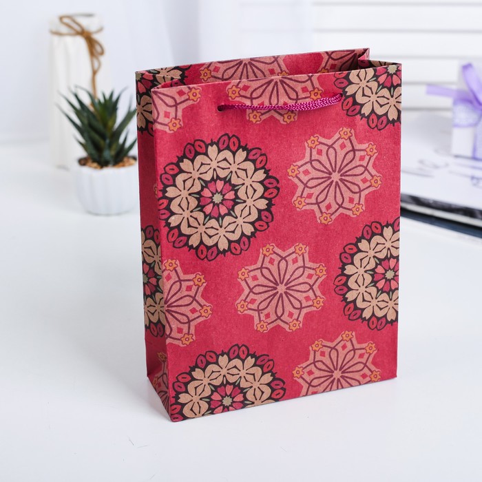 Пакет крафт "Рисунок", 15 х 20 х 6 см