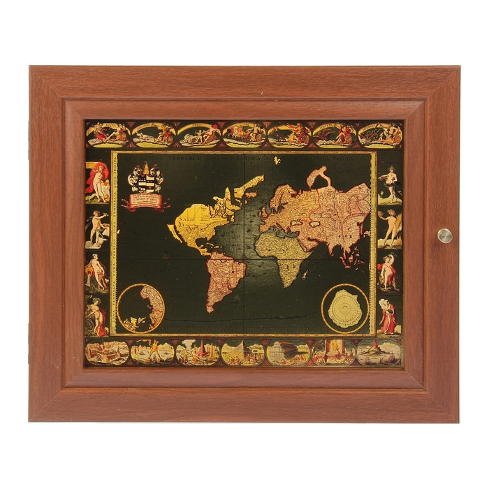 Ключница "Карта 3" тиснение золотом