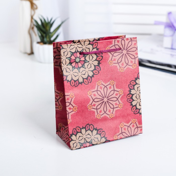 Пакет крафт "Рисунок", 12 х 15,5 х 5,5 см