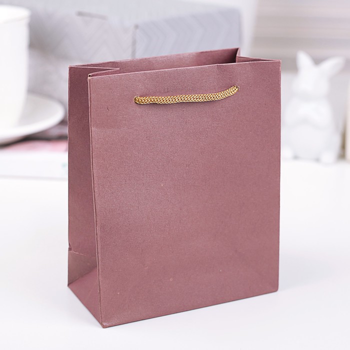 Пакет крафт сиреневый, 12 х 15,5 х 5,5 см