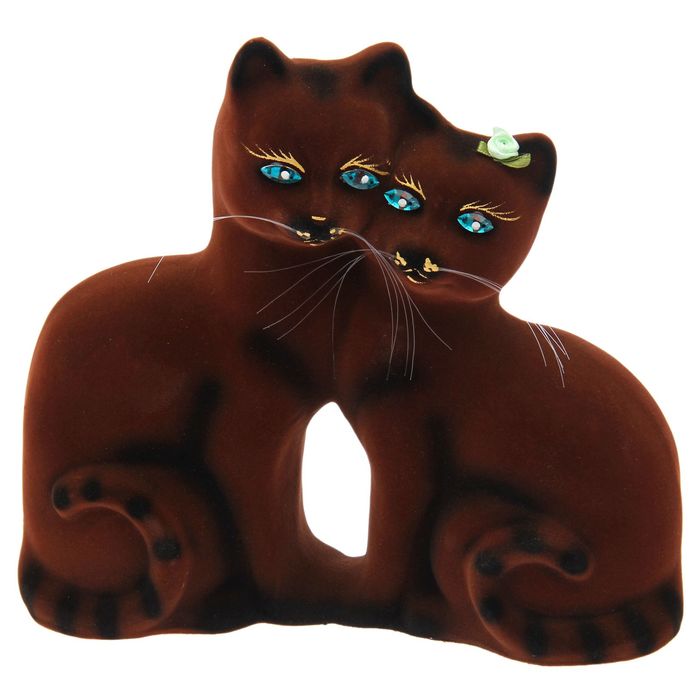 Копилка "Сладкая парочка" флок, коричневая