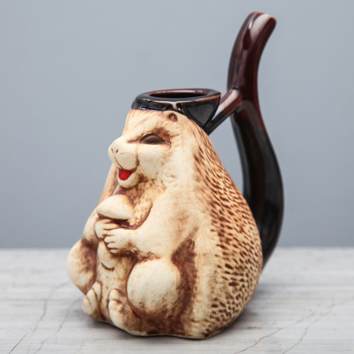 Кружка-поилка "Ёж" шамот, 0,32 л