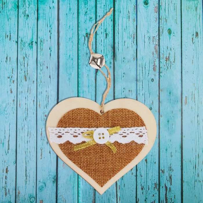 Подвеска дизайнерская "Сердце" с колокольчиком