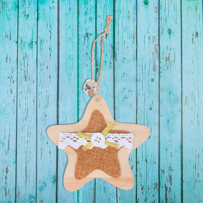 Подвеска дизайнерская "Звезда" с колокольчиком