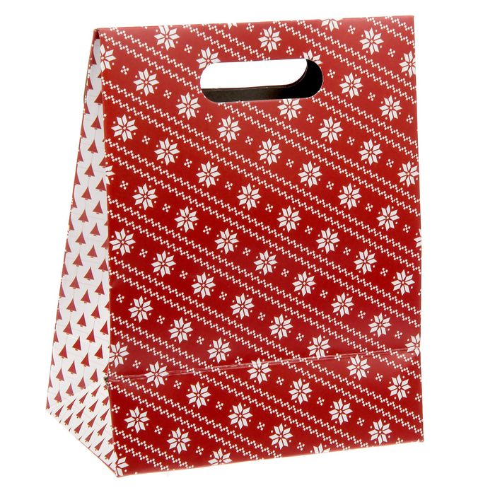 Пакет подарочный «Новогодний узор», 18 × 23 × 10 см