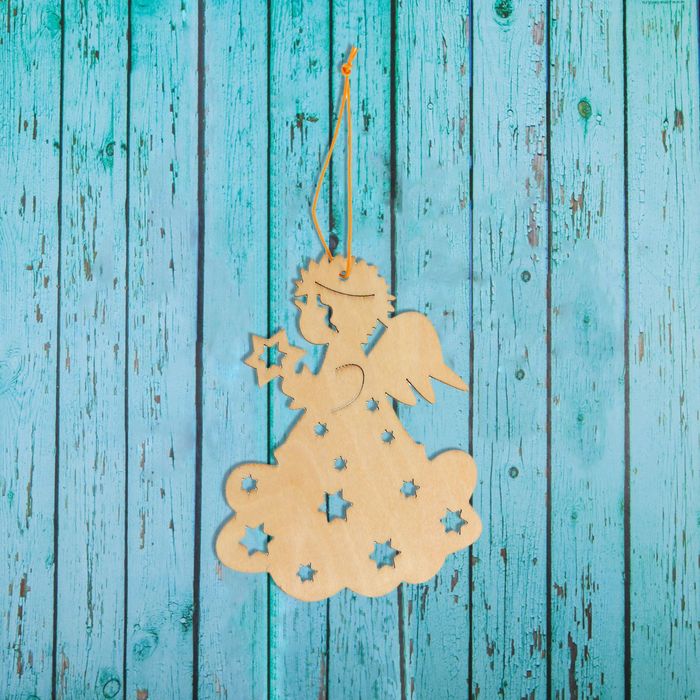 Подвеска резная под роспись "Ангелочек"