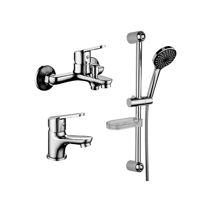 Набор смесителей Lemark LM7301C 3 в 1, для ванны, для умывальника, для душа, хром