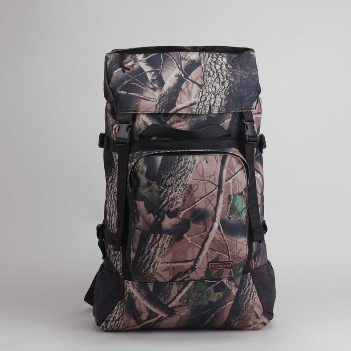 Рюкзак туристический на стяжке шнурком "Лес", 1 отдел с увеличением, 3 наружных кармана, объём - 50л, цвет хаки