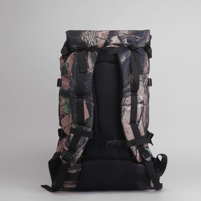 Рюкзак туристический на стяжке шнурком "Лес", 1 отдел с увеличением, 3 наружных кармана, объём - 50л, цвет хаки