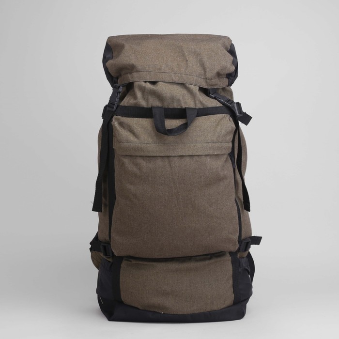 Рюкзак туристический на стяжке шнурком, 1 отдел, 3 наружных кармана, объём - 50л, цвет хаки