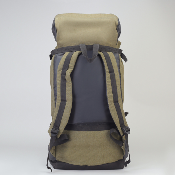 Рюкзак туристический на стяжке шнурком "Турист", 1 отдел, 3 наружных кармана, объём - 60л, цвет хаки