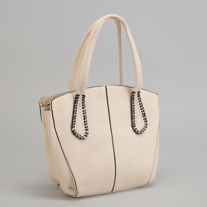 Сумка женская на молнии, 1 отдел с перегородкой, 1 наружный карман, цвет бежевый