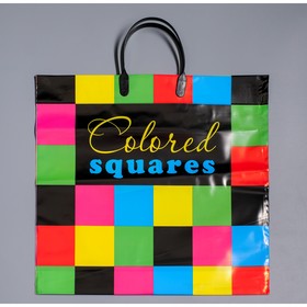 Пакет 'Разноцветные квадраты', полиэтиленовый с пластиковой ручкой, 40 х 40 см, 110 мкм Ош