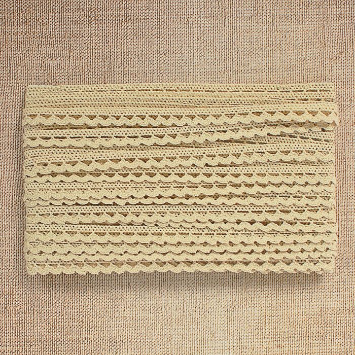 Кружево вязаное, ширина 12мм, 15±1м, цвет бежевый