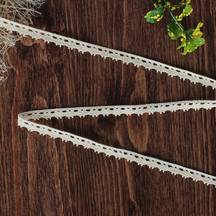 Кружево вязаное, ширина 8мм, 15±1м, цвет бежевый
