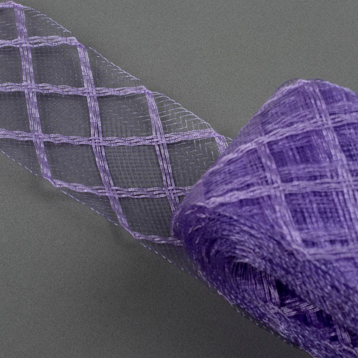 Регилин плоский "Клетка", 45мм, 22±1м, цвет сиреневый