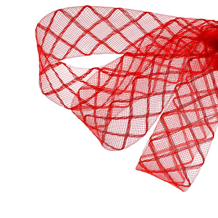 Регилин плоский "Клетка", 45мм, 22±1м, цвет красный