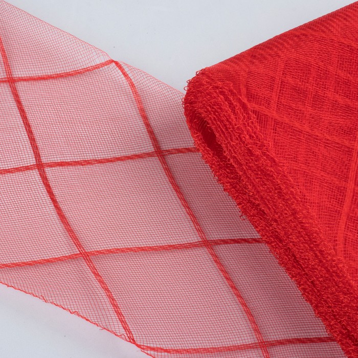 Регилин плоский "Клетка", большая, 160мм, 25±1м, цвет красный