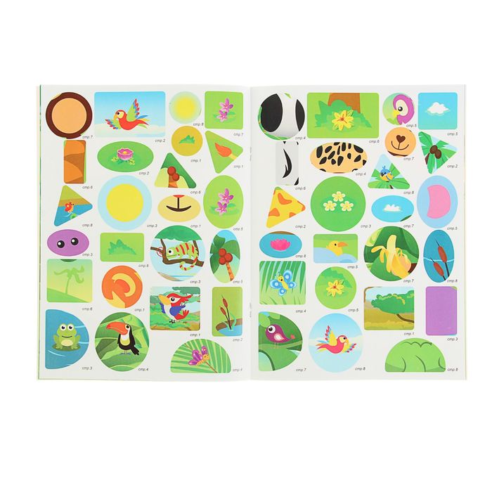 Полезные наклейки для малышей А4 "Веселые животные, 48 наклеек