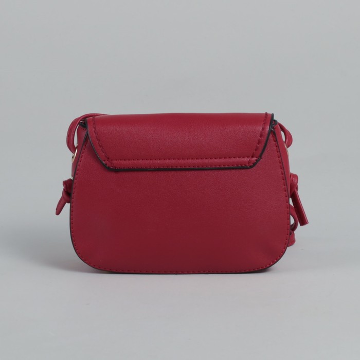 Сумка женская на кнопке, 1 отдел на молнии, длинный ремень, бордовая