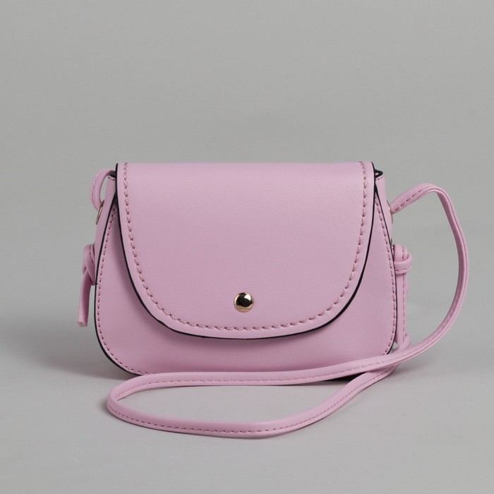 Сумка женская на кнопке, 1 отдел на молнии, длинный ремень, розовая