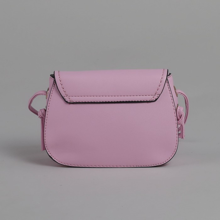 Сумка женская на кнопке, 1 отдел на молнии, длинный ремень, розовая