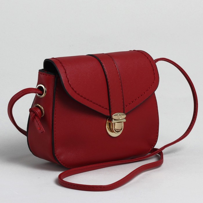 Сумка женская на клапане, 1 отдел на молнии, длинный ремень, бордовая