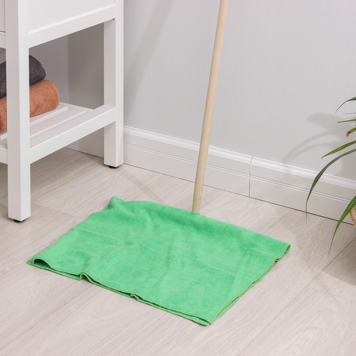Салфетка из микрофибры 250г/м2, с отверстием для швабры, цвет зеленый