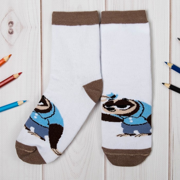 Носки детские "Блиц", Зверополис, размер 20-22 см, 10-12 лет, 80% хлопок, 17% полиамид, 3% эластан