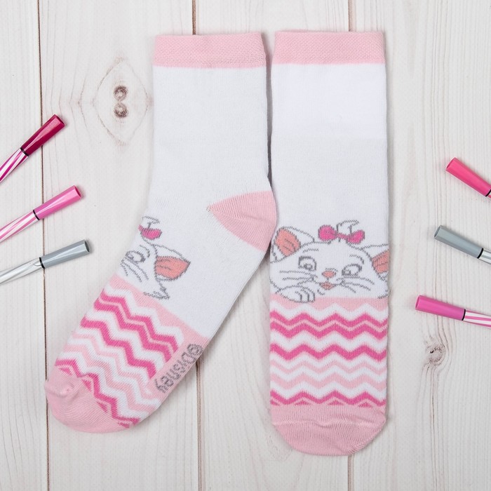 Носки детские "Полоска", Кошечка Мари, 18-20 см, 7-9 лет, 80% хлопок, 17% полиамид, 3% эластан