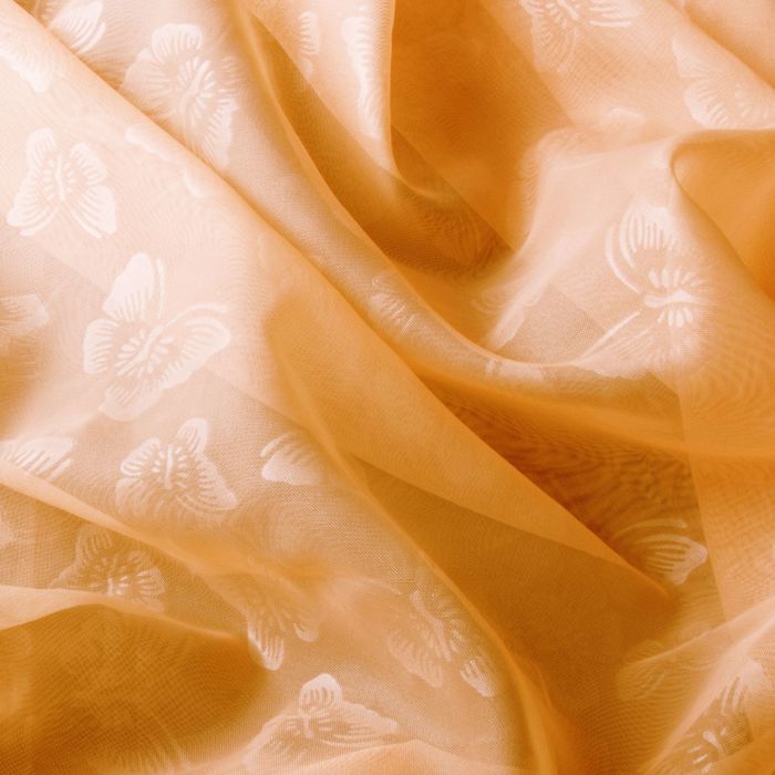 Штора вуаль с тиснением МИКС, ширина 150 см, высота 260 см, цвет светло-оранжевый