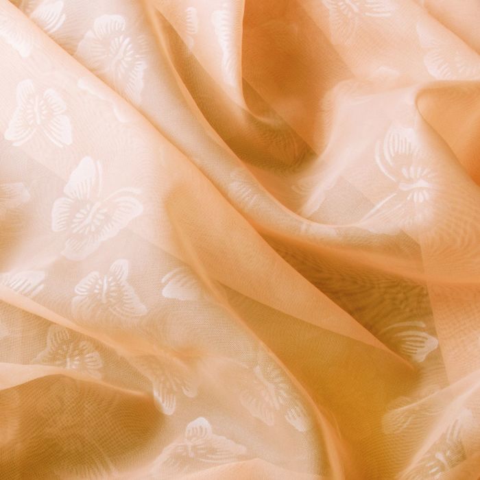 Штора вуаль с тиснением МИКС, ширина 150 см, высота 260 см, цвет светло-персиковый