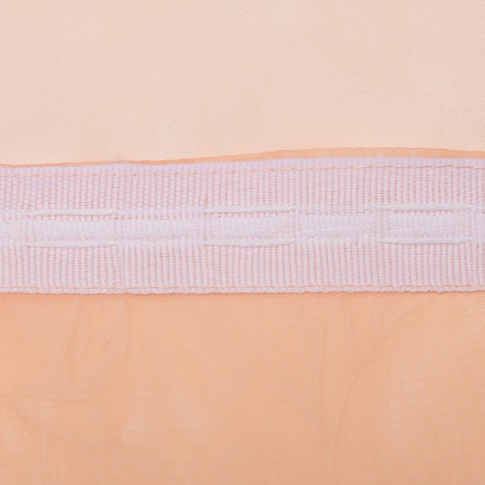 Штора вуаль с тиснением МИКС, ширина 150 см, высота 260 см, цвет светло-персиковый