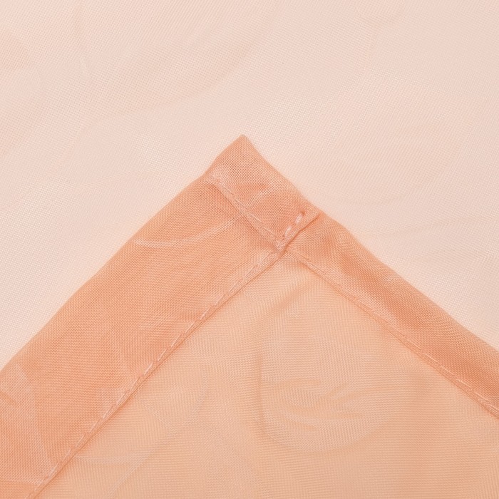 Штора вуаль с тиснением МИКС, ширина 150 см, высота 260 см, цвет светло-персиковый