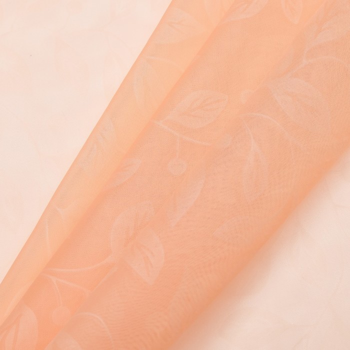 Штора вуаль с тиснением МИКС, ширина 150 см, высота 260 см, цвет светло-персиковый