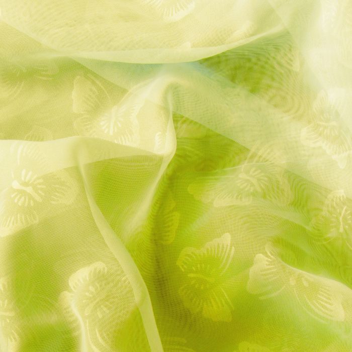 Штора вуаль с тиснением МИКС, ширина 300 см, высота 260 см, цвет зелёное яблоко