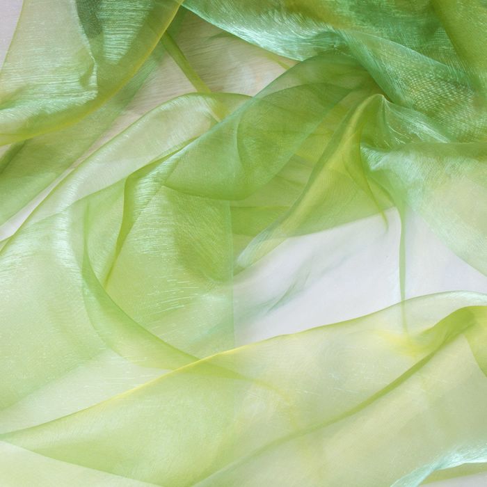 Штора Органза, ширина 150 см, высота 260 см, цвет жёлто-зелёный
