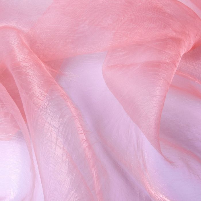 Штора Органза с тиснением, ширина 300 см, высота 260 см, цвет персиковый
