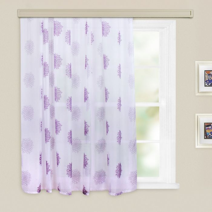 Штора вуаль-печать, принт МИКС, ширина 150 см, высота 260 см, цвет сирень