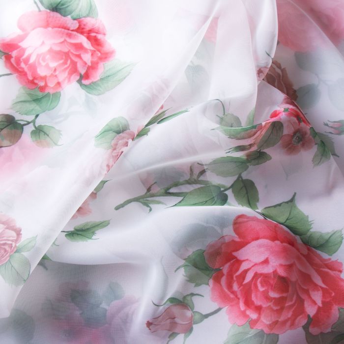 Штора вуаль-печать, принт МИКС, ширина 150 см, высота 260 см, цвет красный