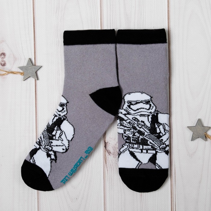 Носки детские "Штурмовик", Звёздные войны, 22-24 см, 12-14 лет, 80% хлопок, 17% полиамид, 3% эластан