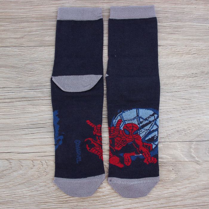 Носки детские "Герой", Человек-паук, 22-24 см, 12-14 лет, 80% хлопок, 17% полиамид, 3% эластан