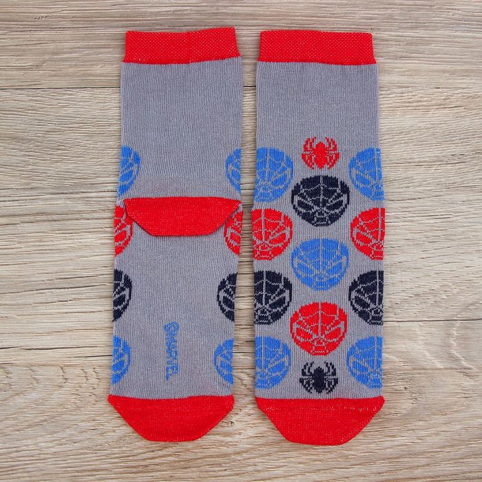 Носки детские "Самый крутой", Человек-паук, 18-20 см, 7-9 лет, 80% хлопок, 17% полиамид, 3% эластан