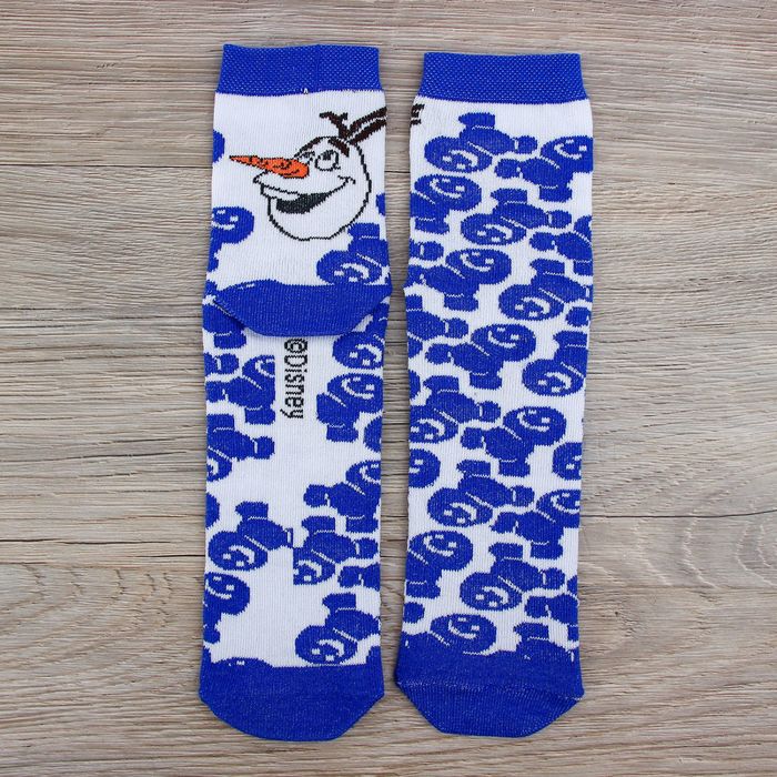 Носки детские "Олаф", Холодное сердце, 20-22 см, 10-12 лет, 80% хлопок, 17% полиамид, 3% эластан