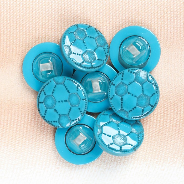 Пуговица детская на ножке "Мячик", цвет голубой сапфир