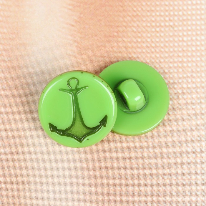 Пуговица детская на ножке "Якорь" , цвет неон