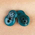 Пуговица детская «Матрёшка», 2 прокола, цвет бирюзовый