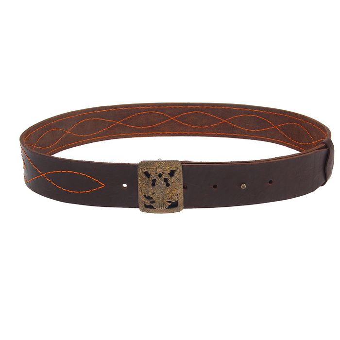 Ремень поясной "Герб" натур.кожа, 125 см