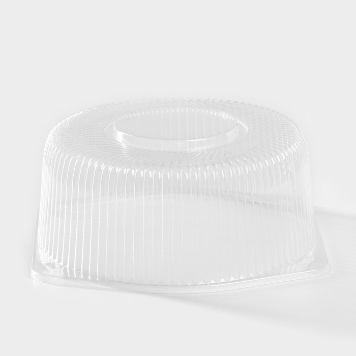 Тортница одноразовая с разъёмной крышкой УТ30, круглая, 22×10 см, цвет белый, прозрачный